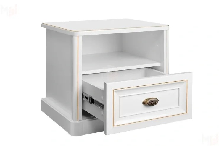 Тумба прикроватная детская Натали белый глянец