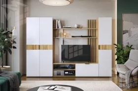 Гостиная Бери К2 дуб крафт золотой/белое дерево