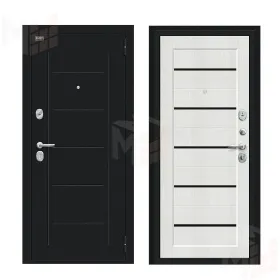 Входная металлическая дверь Борн Букле черное/Bianco Veralinga