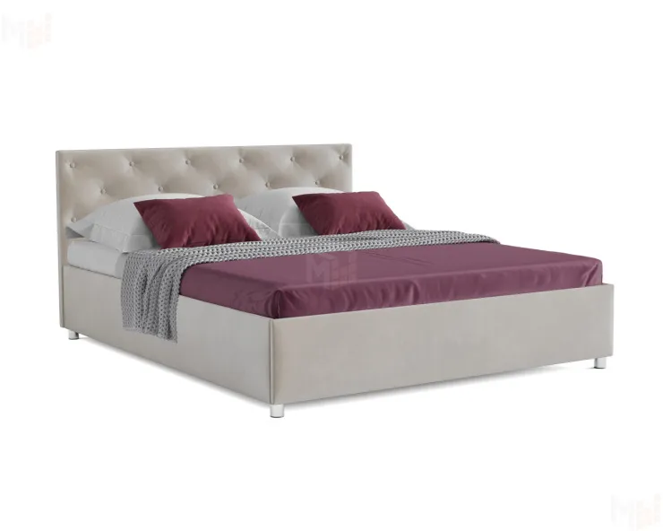 Кровать Классик 140 см (бархат бежевый / STAR VELVET 6 BEIGE)