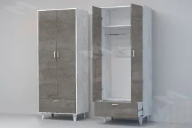Шкаф ШК-1 НГ Эго Бетон Светлый/Камень Темный