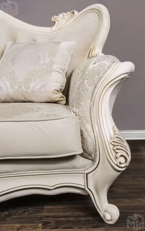 Диван Джоконда 3х местный крем глянец