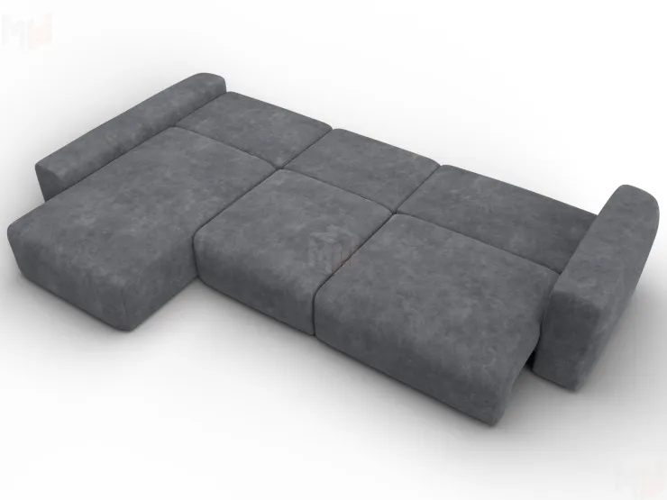 Диван угловой Лига-066 НПБ Лонг угол левый ( BRUT 16 темно-серый )