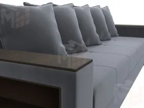 Диван прямой Дубай Лайт полки слева ( Серый )