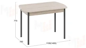 Стол обеденный Крит Черный, Сонома