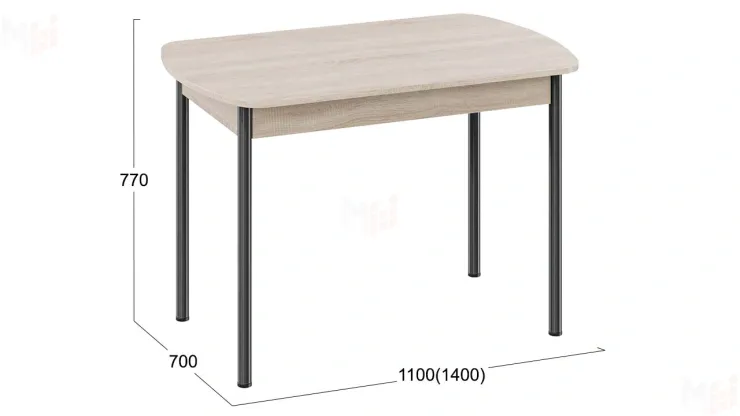 Стол обеденный Крит Черный, Сонома