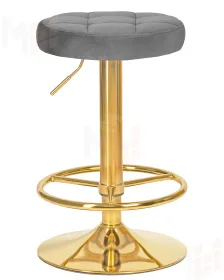 Табурет барный DOBRIN BRUNO GOLD (серый велюр (MJ9-75))
