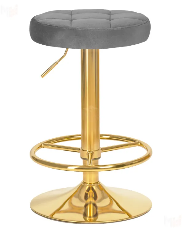 Табурет барный DOBRIN BRUNO GOLD (серый велюр (MJ9-75))