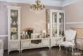 Гостиная Патрисия 1+тв+2 крем корень глянец