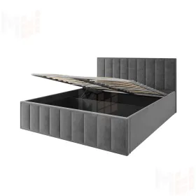 Мягкая кровать Лана 1,6 с подъемным механизмом (графит велюр)