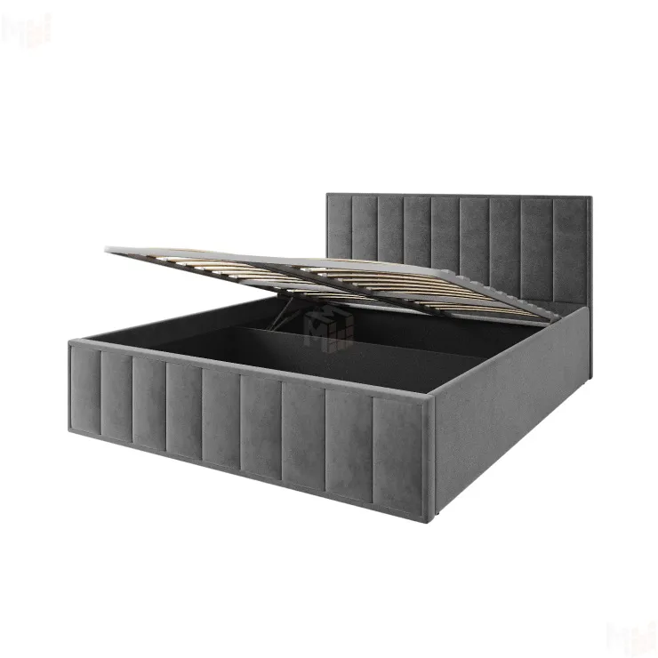 Мягкая кровать Лана 1,6 с подъемным механизмом (графит велюр)