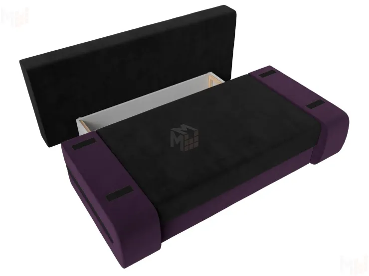 Диван прямой Денвер (Черный\Фиолетовый)