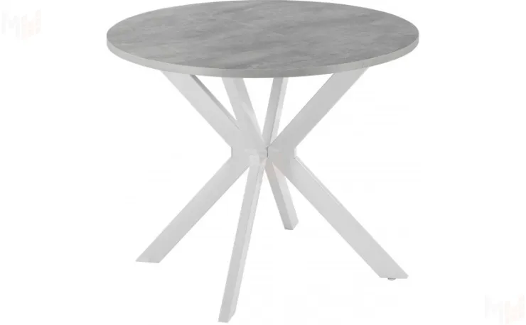 Стол раскладной Вега Лофт D90 Бетон/Белый