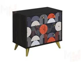 Комод Фьюжн Арт КМ-002 камень угольный/Vinil