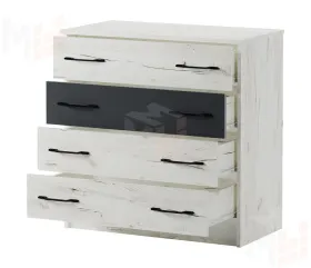 Комод К-800 Беатрис Крафт белый-Антрацит
