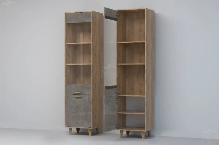 Пенал ПС-1 Эго на ножках  Дуб Крафт Золотой/Камень Темный