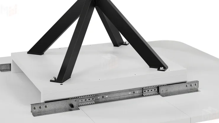 Стол обеденный раздвижной Лиссабон Тип 1 Черный муар, Белый