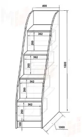 Детская мебель Пираты: кровать-чердак ПР-4/1 + лестница ПР-13/8 + стол КП-13/1