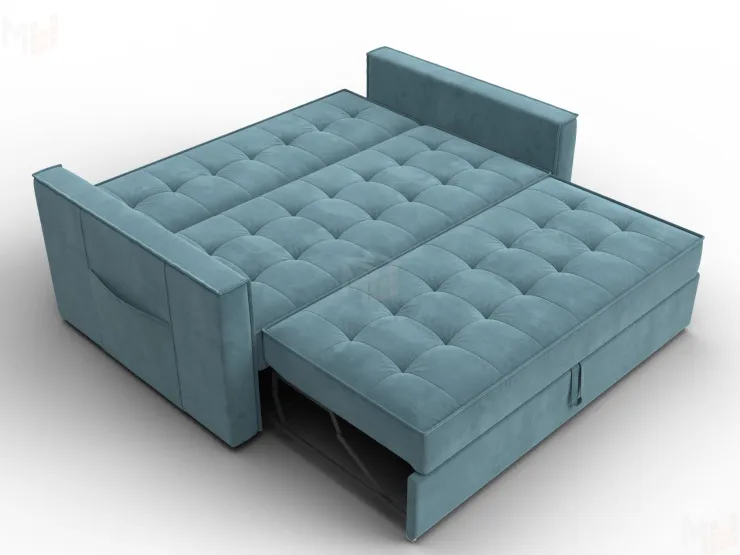 Диван прямой Лига-104 (140) ( SEVEN 113 бирюзовый )