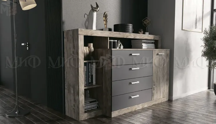 Комод Ангара (дуб юкон/графит)