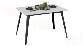Стол обеденный Равенна Тип 1 Черный муар, Белый бетон