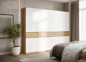 Шкаф Бостон Лайт ШК-003 (3 - ств.) дуб крафт золотой/белый