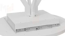 Стол обеденный раздвижной Стокгольм Тип 1  Белый муар, Стекло глянцевое белое