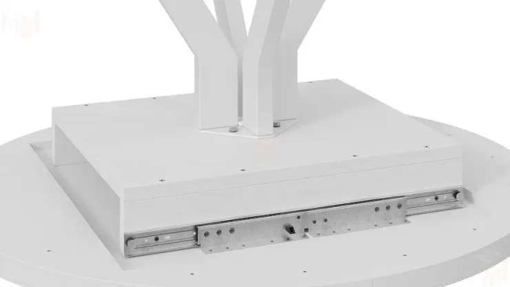 Стол обеденный раздвижной Стокгольм Тип 1  Белый муар, Стекло глянцевое белое