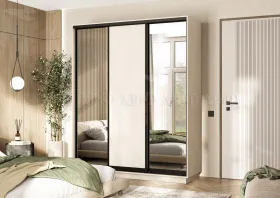 Шкаф-купе Тринити New (1800) Сандал светлый/2 зеркала