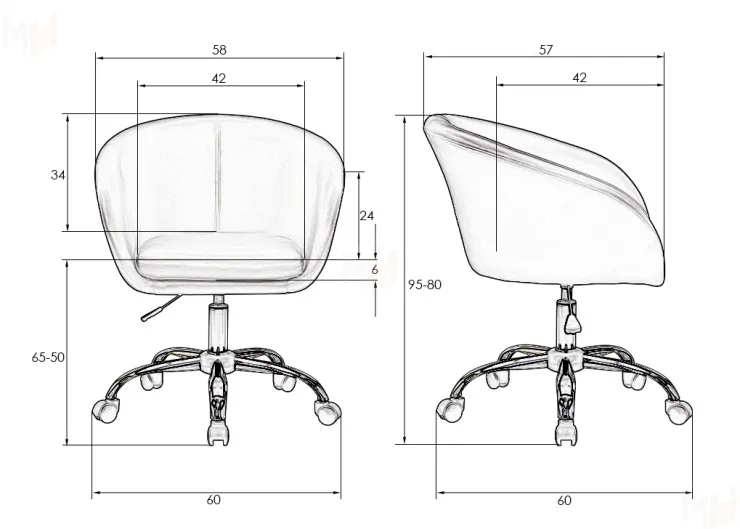 Офисное кресло для персонала DOBRIN BOBBY (кремовый)