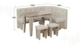 Кухонный уголок Барселона Дуб Сонома трюфель, Микровелюр Duna Brilliant