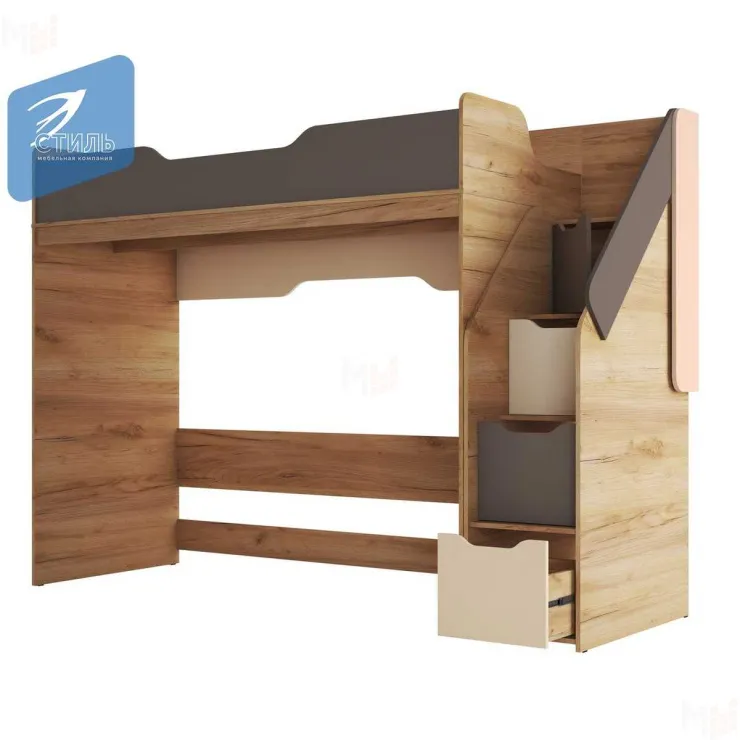 Кровать-чердак RICH КР-001 Миндаль