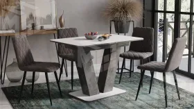 Стол раздвижной Чинзано Тип 1 Моод темный/стекло белое матовое