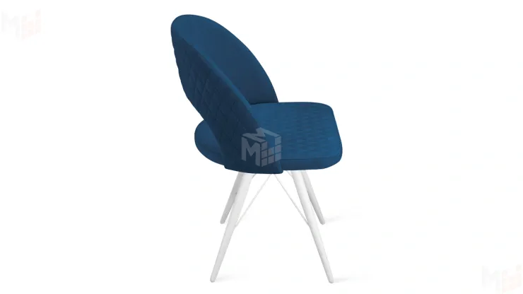 Стул Гэтсби К3 Белый матовый, Велюр Confetti Blue