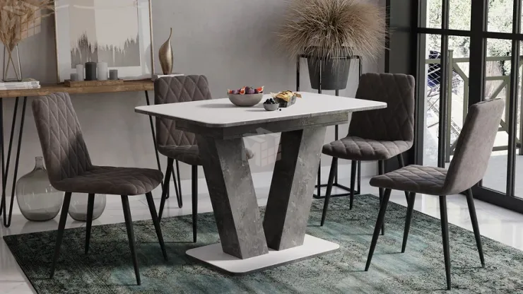 Стол раздвижной Чинзано Тип 1 Моод темный/стекло белое матовое