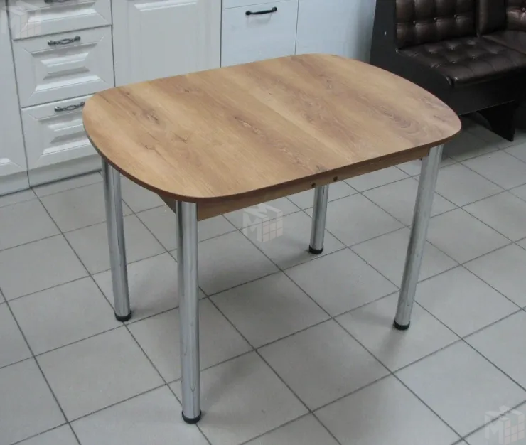 Стол Евро раскладной 1000*680 (дуб Вотан), ножки хром