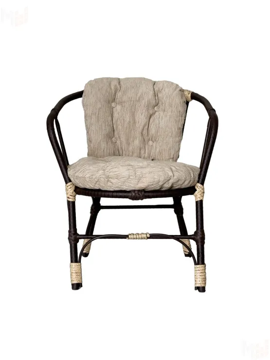 Комплект Багама с диваном и простыми бежевыми подушками (полиротанг)