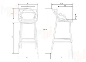Стул барный DOBRIN MASTERS BAR (чёрный (B-03))