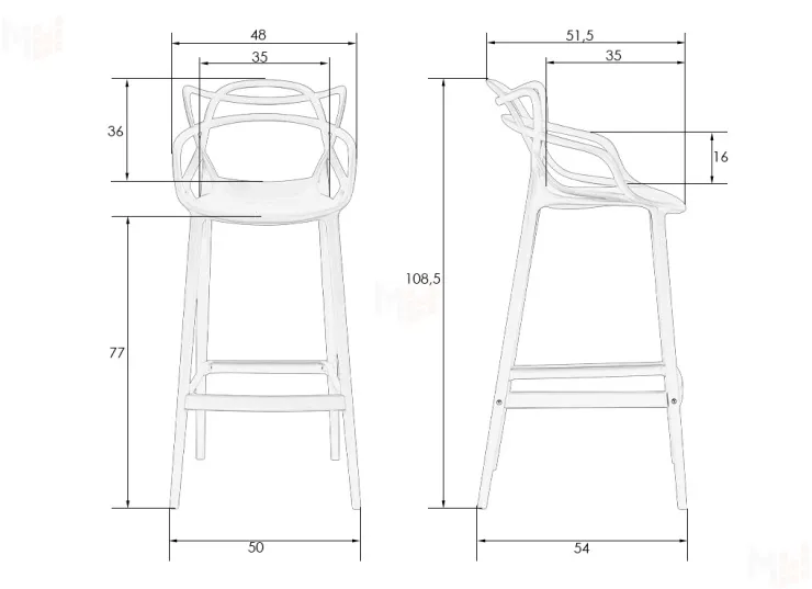 Стул барный DOBRIN MASTERS BAR (чёрный (B-03))