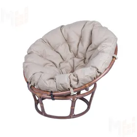 Кресло Папасан 23/01 с бежевой подушкой