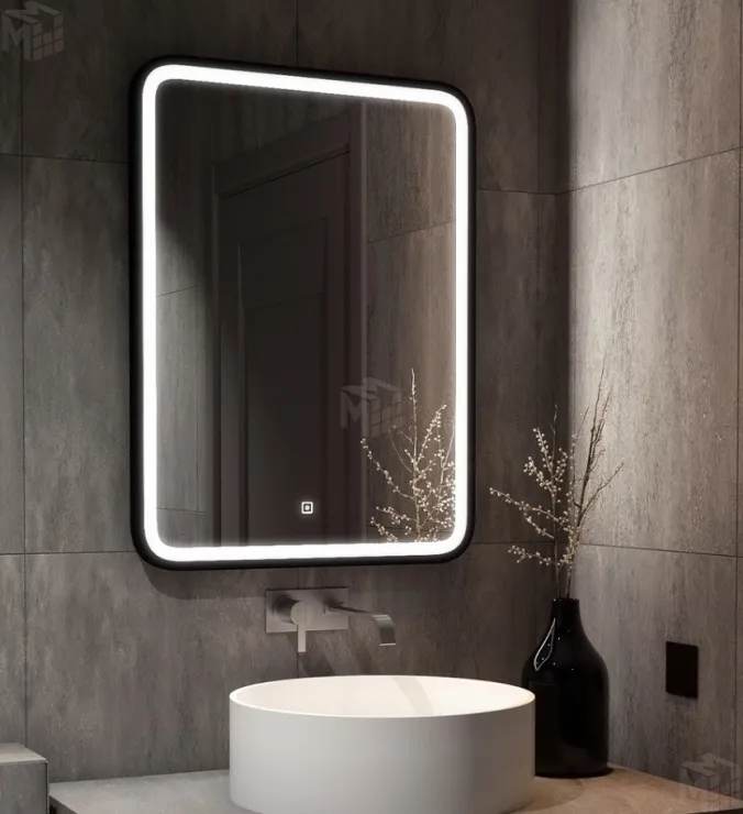 Зеркало с LED подсветкой Enjoy Black 600х800