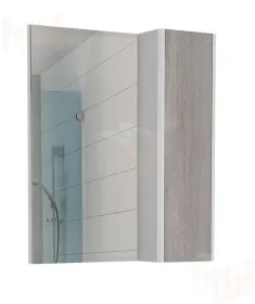 Шкаф-зеркало Uno 60 Дуб серый левый/правый Домино