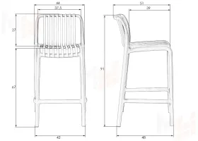 Стул полубарный DOBRIN CHLOE (белый)