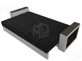 Диван прямой Дубай Лайт ( Черный\Белый )