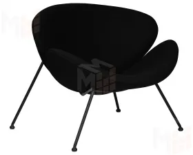 Кресло дизайнерское DOBRIN EMILY (черный ткань AF9, черное основание)