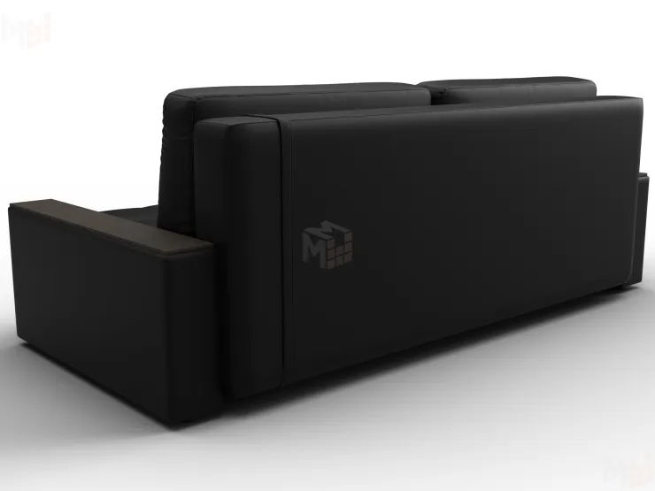 Диван прямой с декором Лига-096 НПБ ( Черный;Белый )