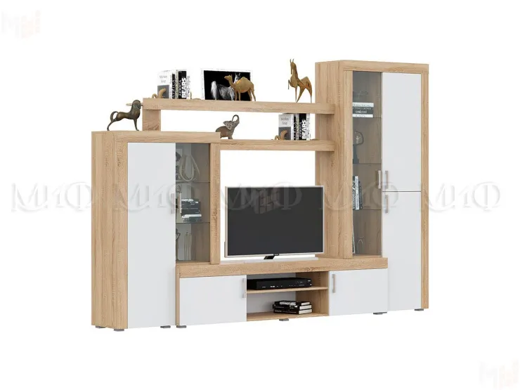 Гостиная Стас (сонома/белый глянец)