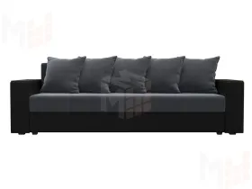Диван прямой Дубай Лайт полки слева ( Серый\Черный )
