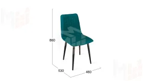 Стул Хьюго К1С Черный муар, Велюр Confetti  Izumrud