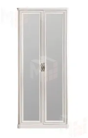 Шкаф Натали 2-дверный с зеркалом белый глянец